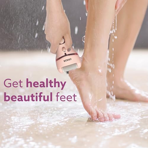 AGARO Callus Remover with 3 Interchangeable Head Rollers, Electronic Foot Scrubber For Callus & Dead Skin Removal, Pedicure Device, 2 Speed, Rechargeable Foot Care, Waterproof, CR1727, Pink|B0CR3XND7W