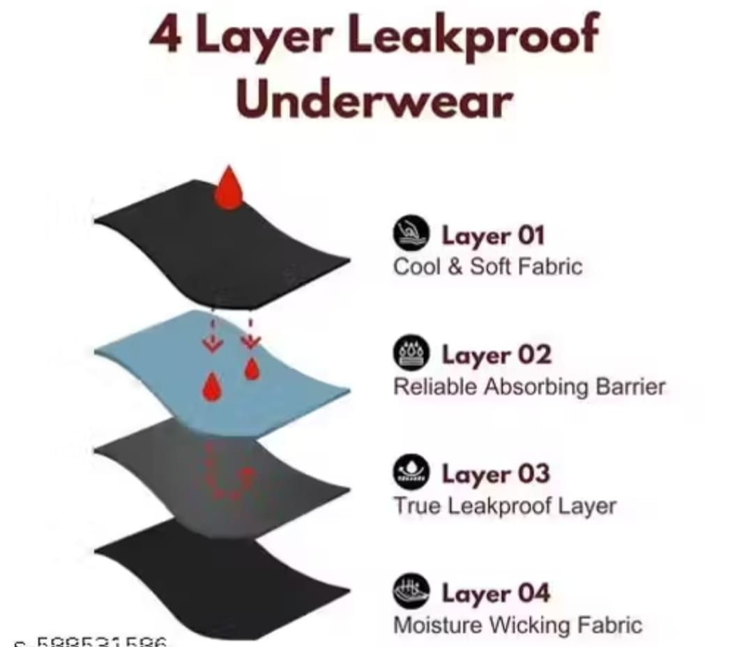 Pack of 3 Reusable period panty for women