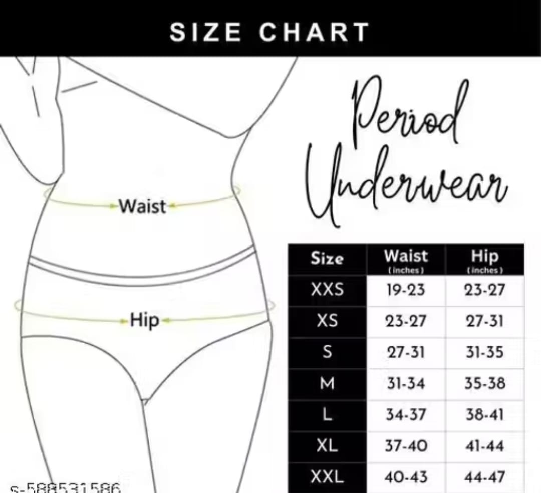 Pack of 3 Reusable period panty for women